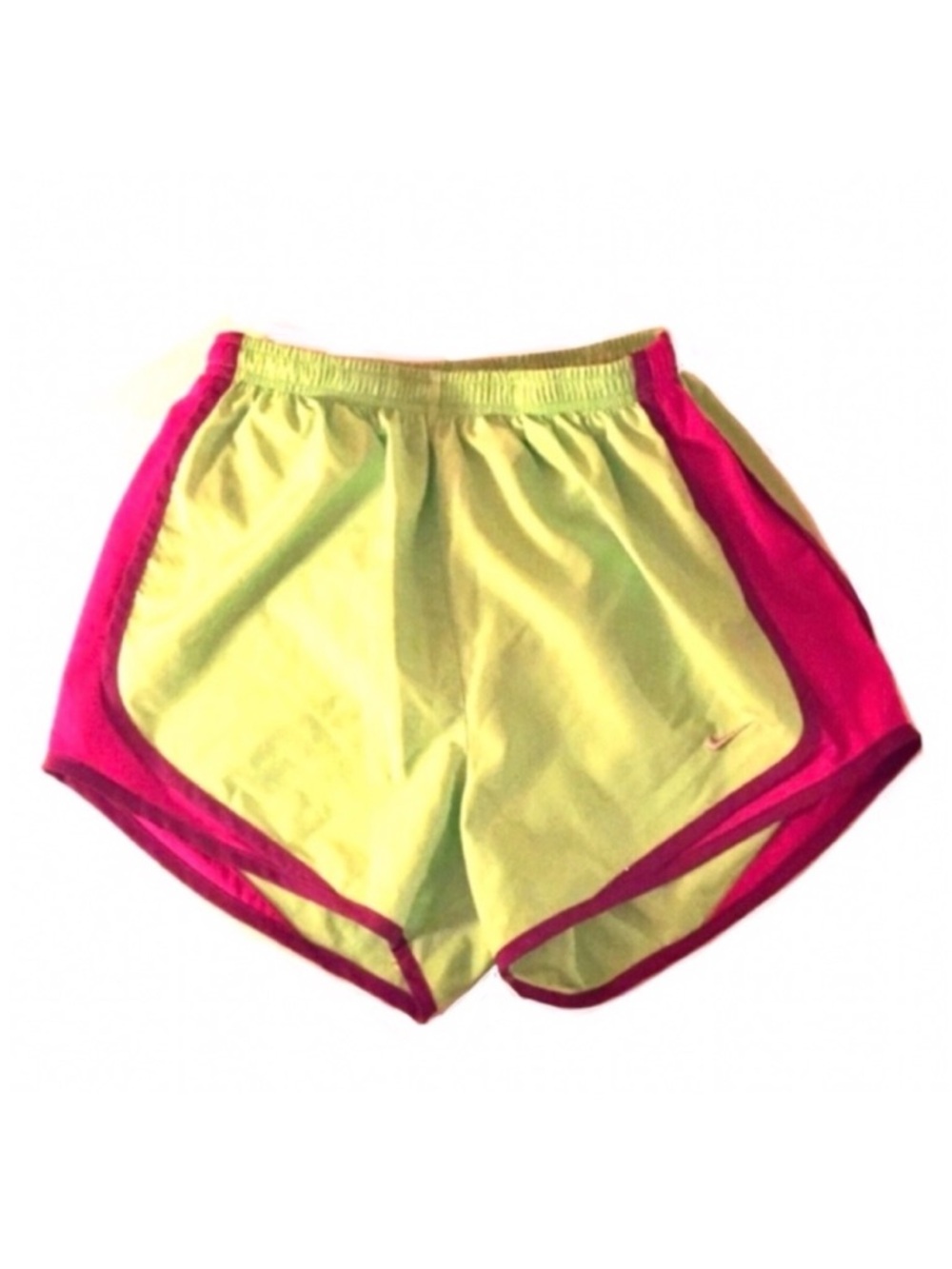 Nike Dri-Fit Running Shorts in Green and Pink